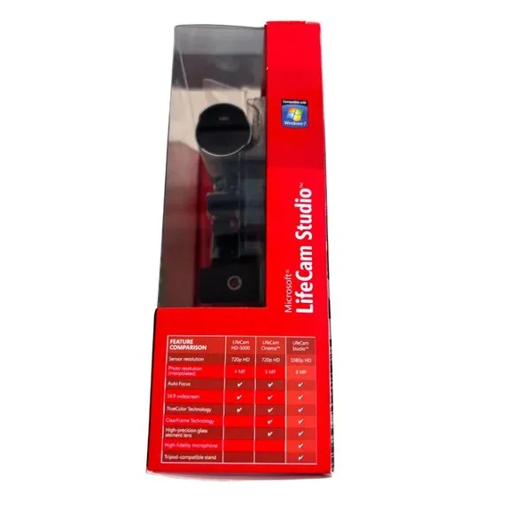 Webcam Microsoft LifeCam Studio 1425 – 1080p HD, USB 2.0, Argenté, Occasion
